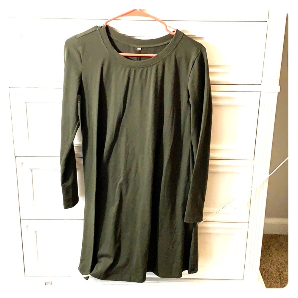 Olive green long sleeve dress